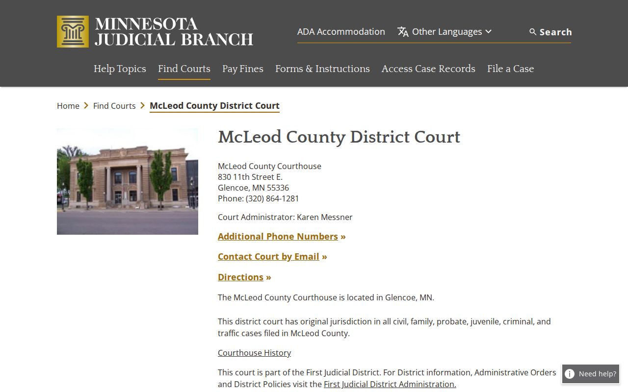 McLeod County court records source for released inmate cases